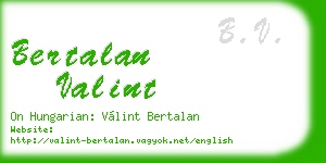 bertalan valint business card